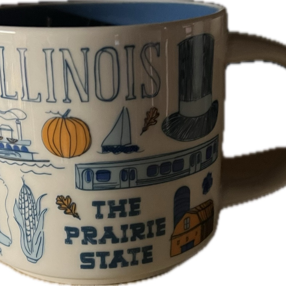 Starbucks Illinois Mug - Blue and Cream